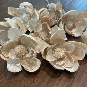Elegant Beaded Cream decorative Flowers
